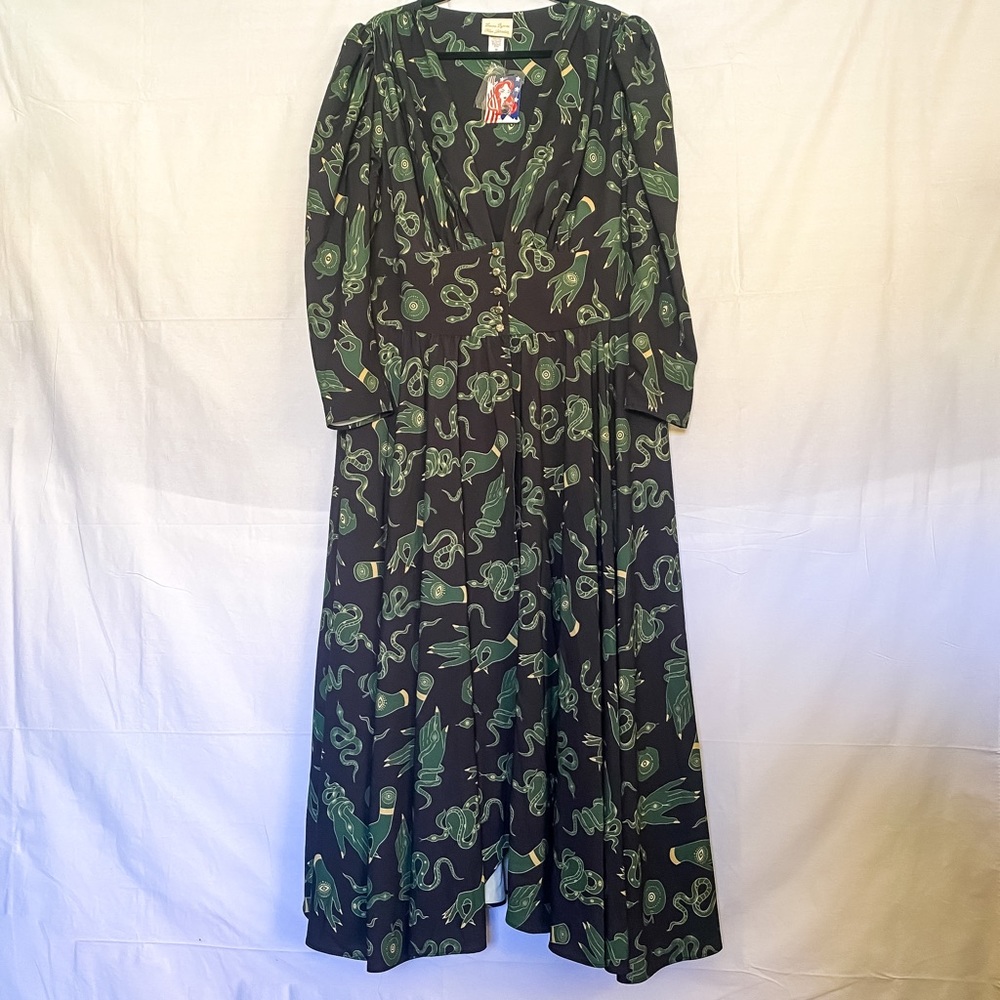 NWT 3XL Clarice Coat Dress in Black Ground Garden of Eden Crepe